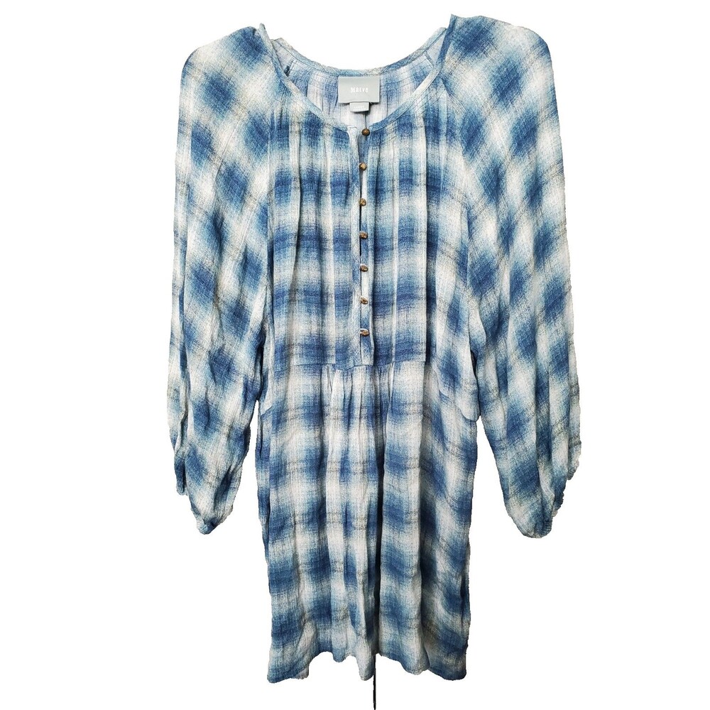 Maeve Anthropologie Cavalon Peplum Button-Front Rayon Tunic Size Large